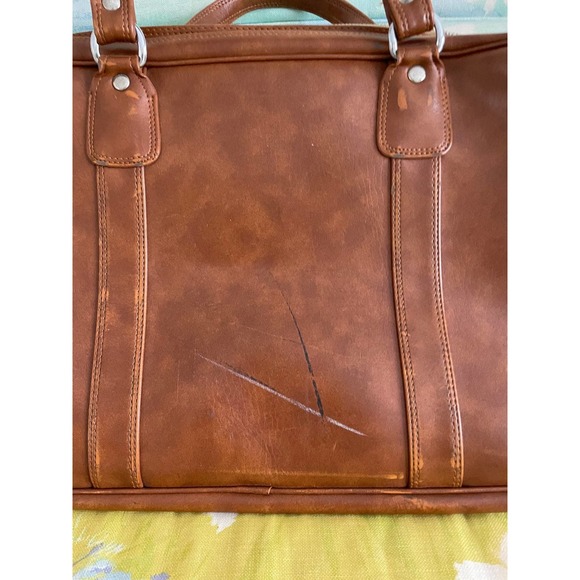 Vintage leather made in Korea for United States brown leather overnight briefcas - Picture 10 of 12